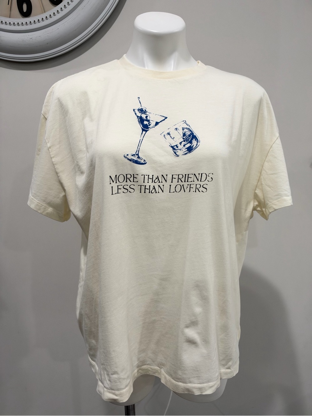 Princess Polly More Than Friends Oversized Tee Off White size XS/S